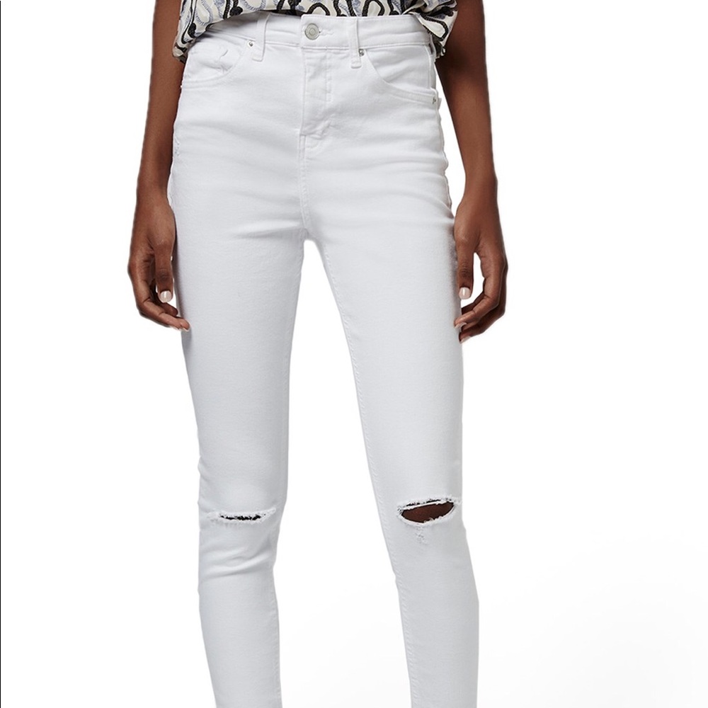 Topshop White Distressed Jamie Jeans